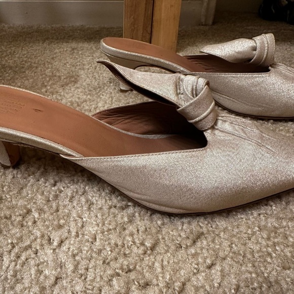 Maryam Nassir Zadeh Palo Mule In Satin Beige Gold size 9 - Picture 9 of 11